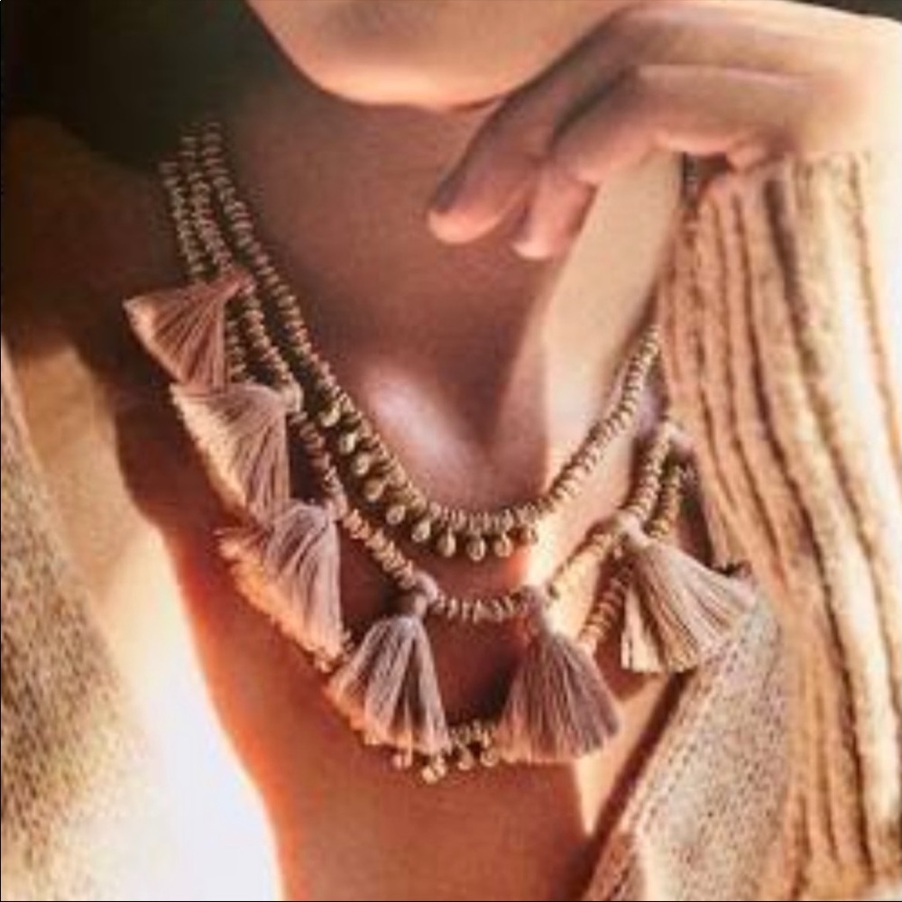 Bluma Project Luna Tassel Necklace Sand Gold